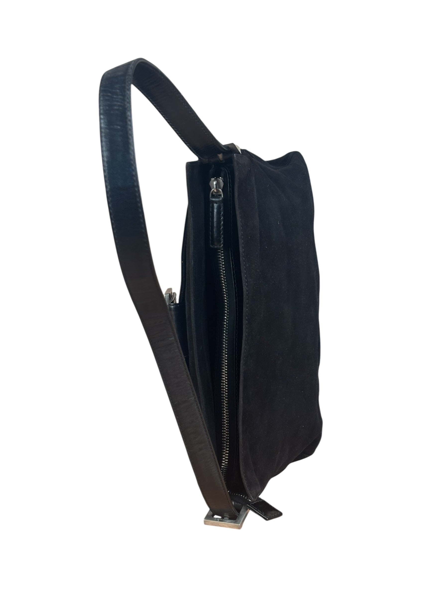 Fendi Vintage Black Mamma Baguette Shoulder Bag