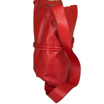 Burberry Red Leather Haymarket Check Shoulder Bag