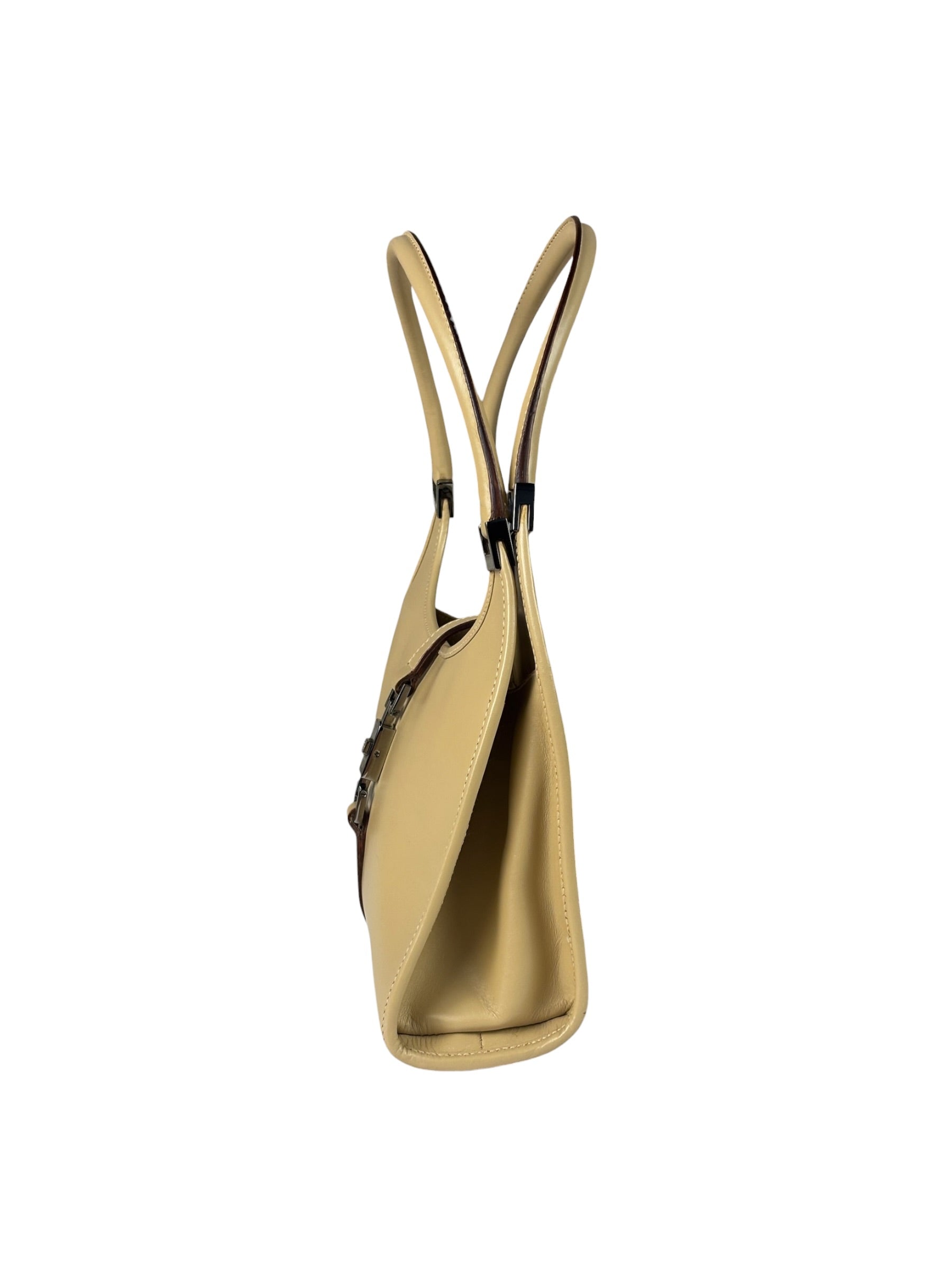 Gucci Beige Leather Piston Lock Jackie Hobo Bag