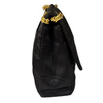 Chanel Black Matelasse Silk Double Flap Bag 2006