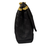 Chanel Black Matelasse Silk Double Flap Bag 2006