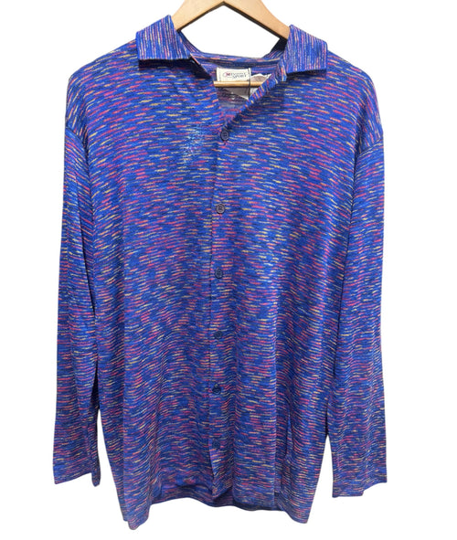 Missoni Sport Multicolor Knit Polo Full-Sleeve Shirt