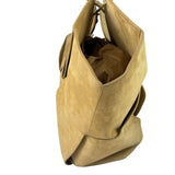 Bottega Veneta Beige Suede/Leather Trim Intrecciato Flower Basket Tote