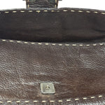 Fendi Selleria Brown Leather Stitched Baguette