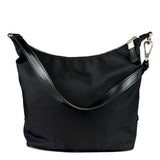 Prada Black Leather Trim/Tessuto Nylon  Shoulder Bag