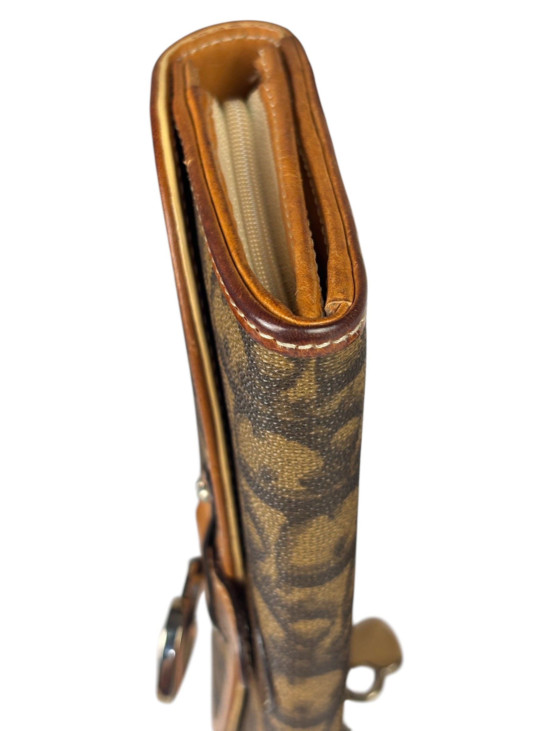 Christian Dior Brown Trotter Romantique Heart Long Wallet On Chain