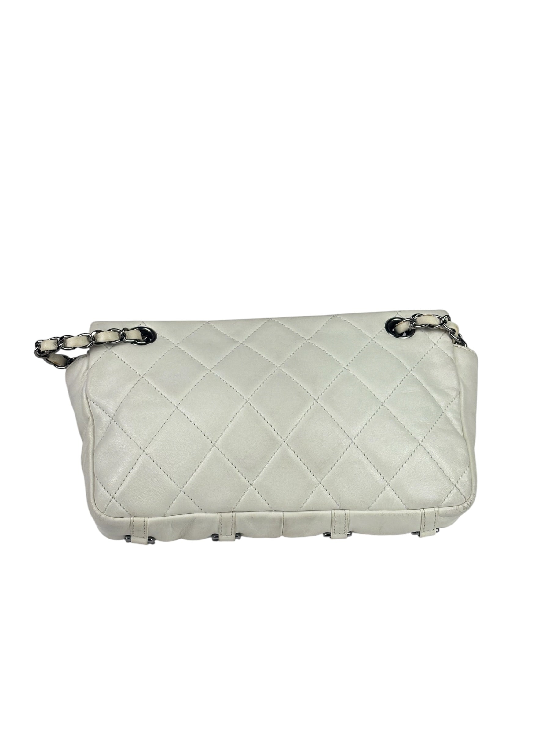 Chanel White Quilted Leather Multi-pocket Flap Bag 2007