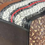 Burberry Leather TB Monogram Stripe E-Canvas Tote Bag