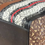 Burberry Leather TB Monogram Stripe E-Canvas Tote Bag