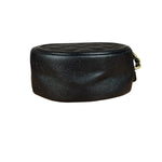 Chanel Black Quilted Caviar Leather CC Filigree Round Chain Clutch 2019