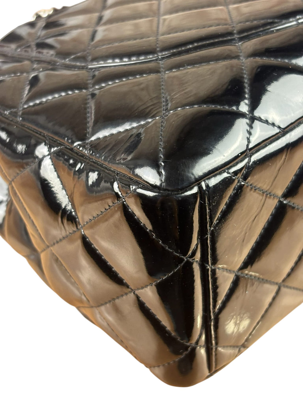 Chanel Black Patent Quilted Large Flap 2009