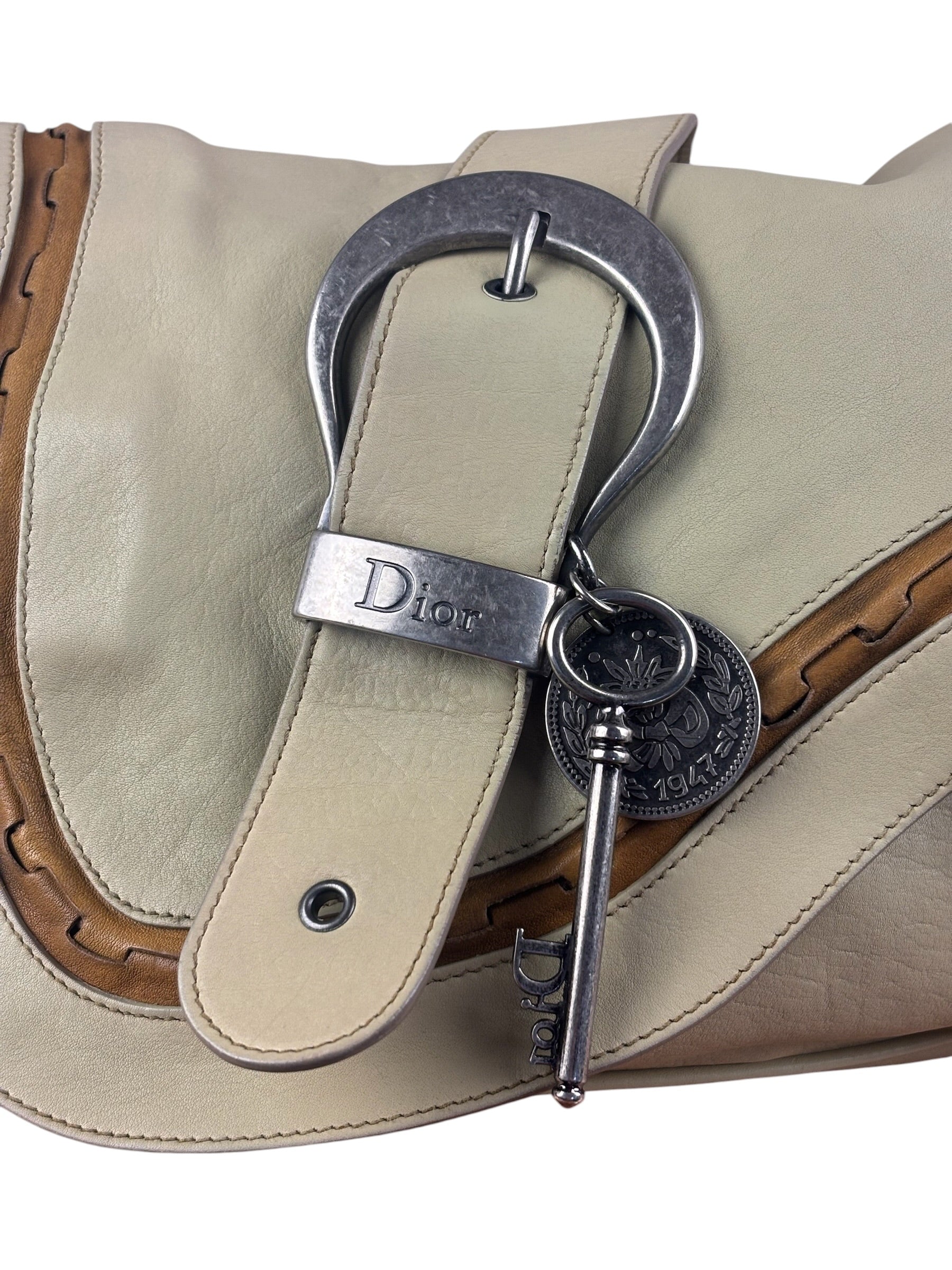 Christian Dior Vintage Beige Marrakech Medium Shoulder Bag