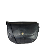 Christian Dior Vintage Black Leather Rounded Flap Bag