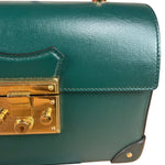 Gucci Green Padlock Bamboo Handle Handbag