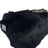 Fendi Black Shearling/Leather Trim Baguette