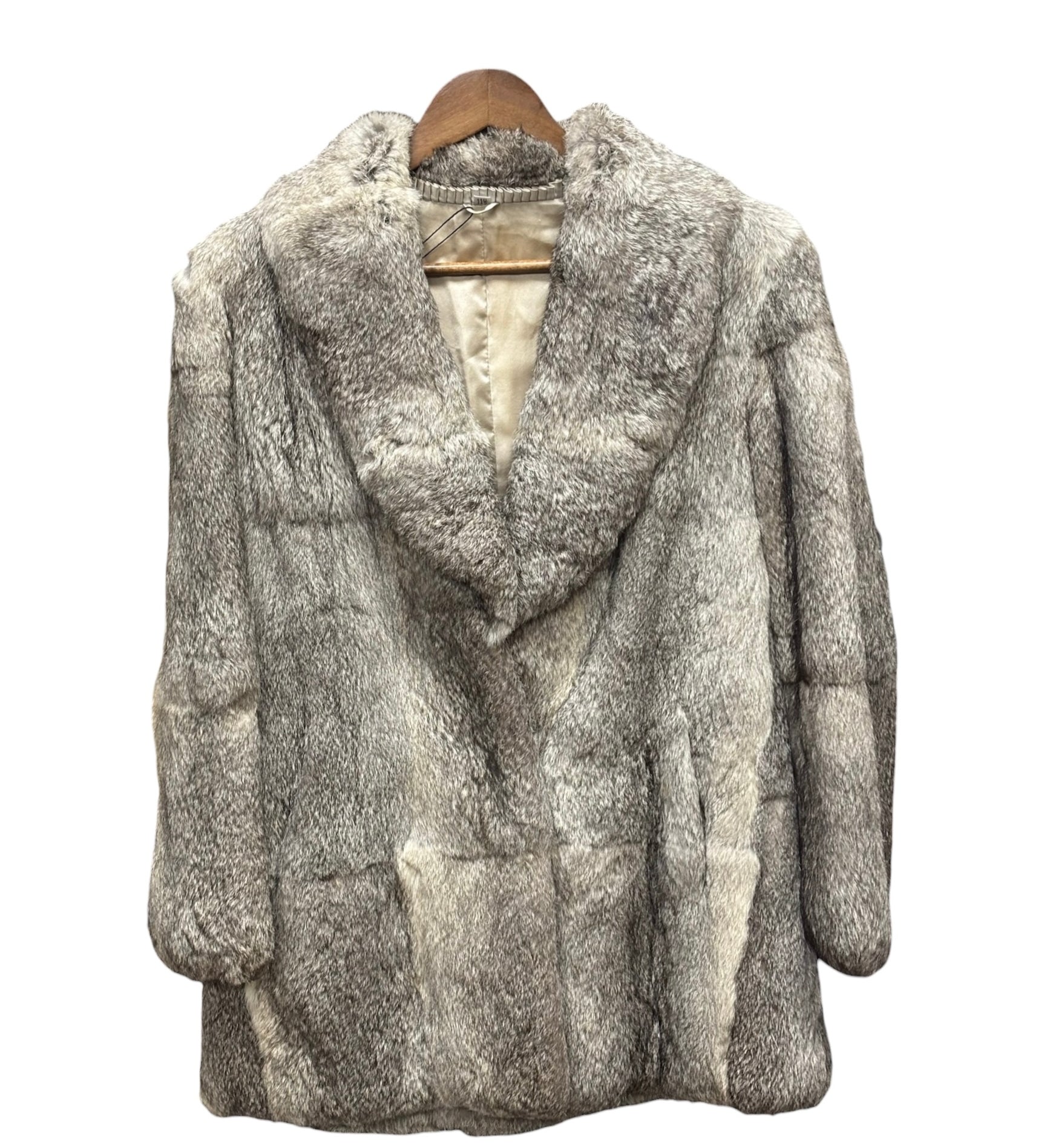Gifu Mouhi Grey Rabbi Fur Coat