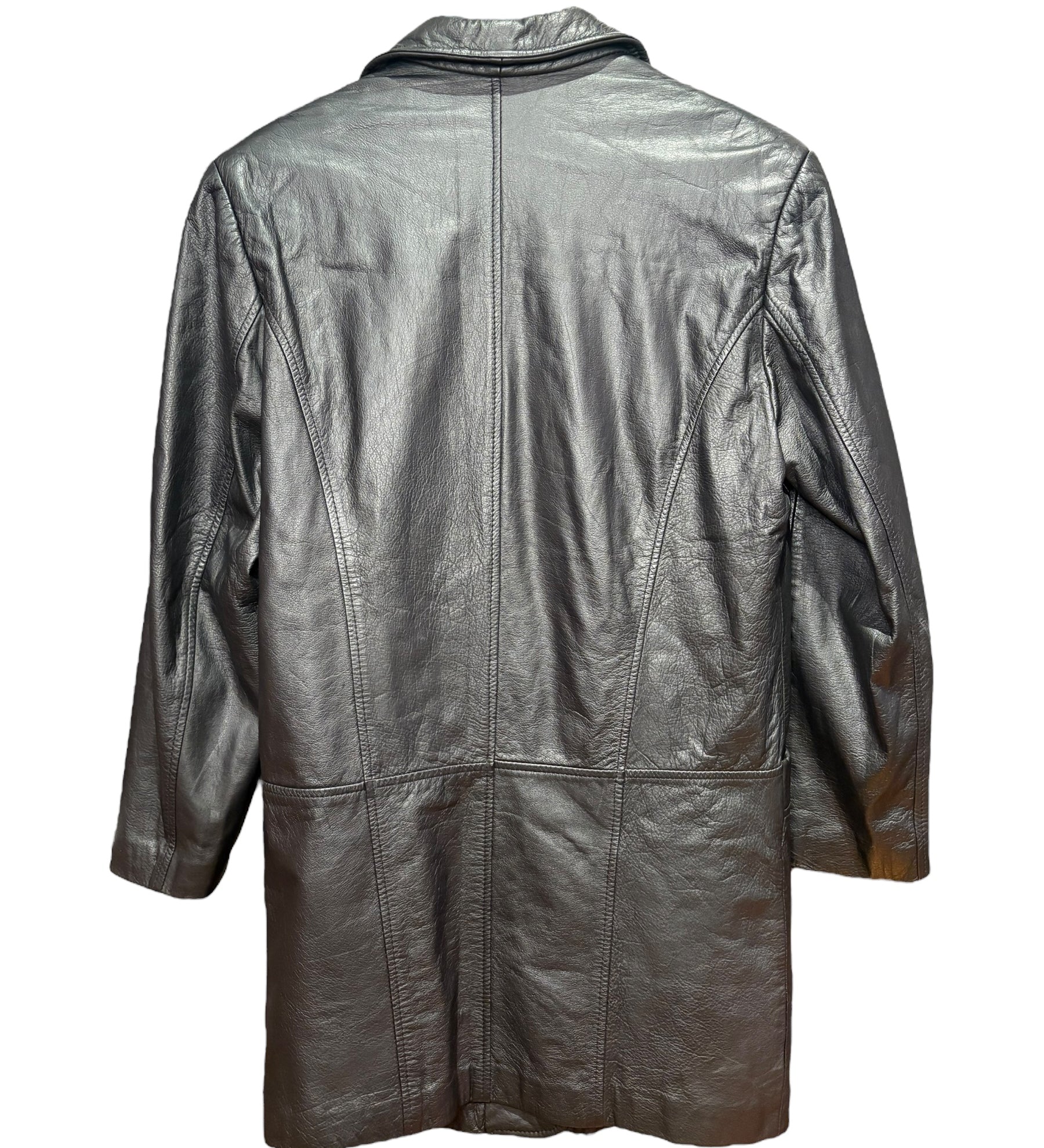 Vow Vintage Black Leather Long Coat