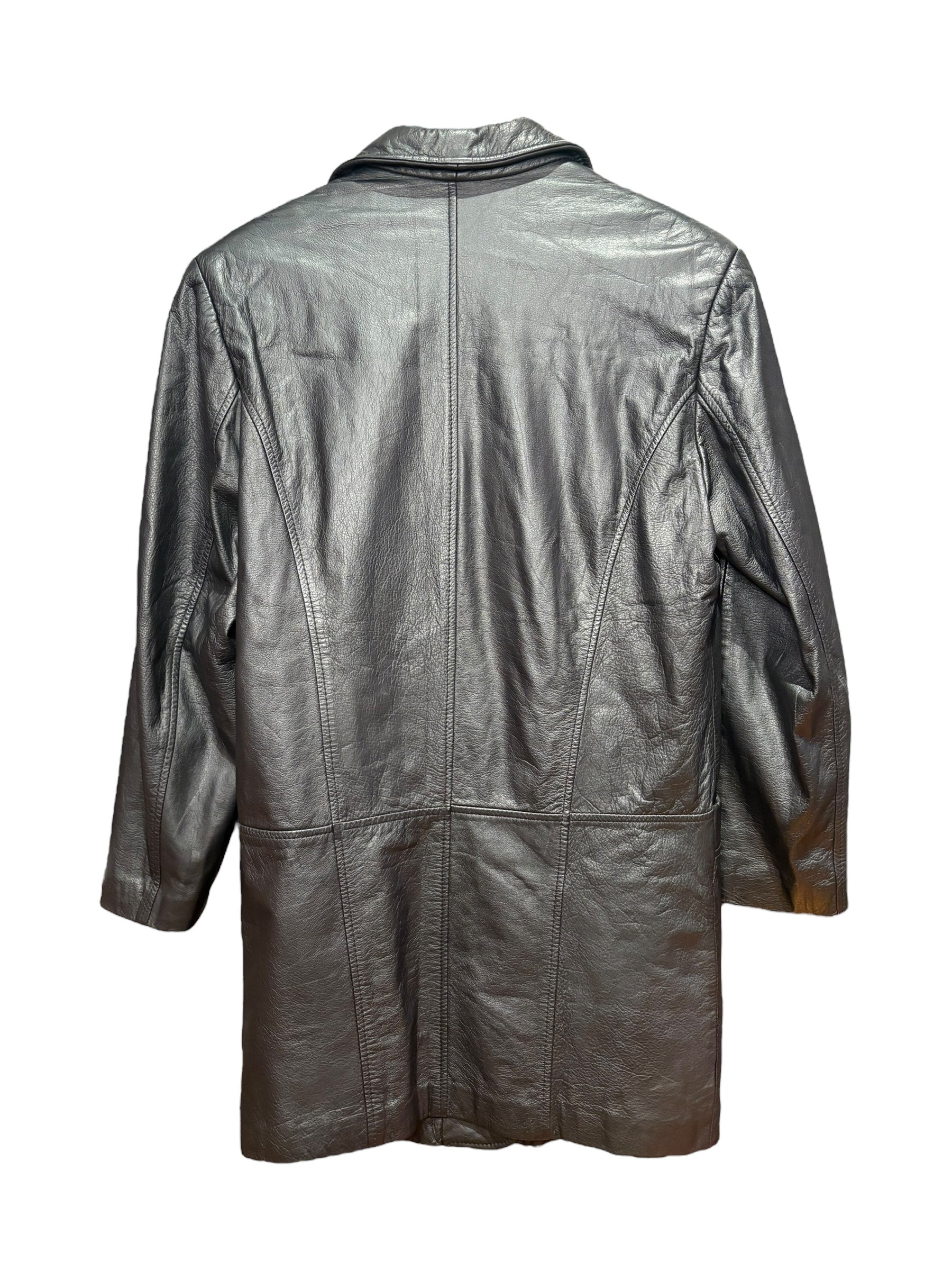 Vow Vintage Black Leather Long Coat