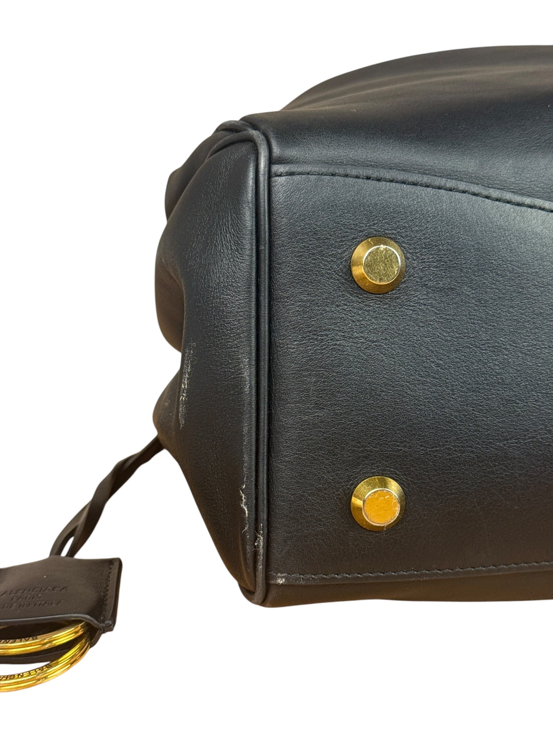 Balenciaga Large Rodeo Leather 2Way Handbag Black
