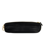 Loewe Leather Bracelet Pleated Pouch Bag Black
