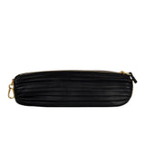 Loewe Leather Bracelet Pleated Pouch Bag Black