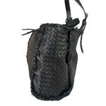 Bottega Veneta Black Intrecciato Fringe Shoulder Bag