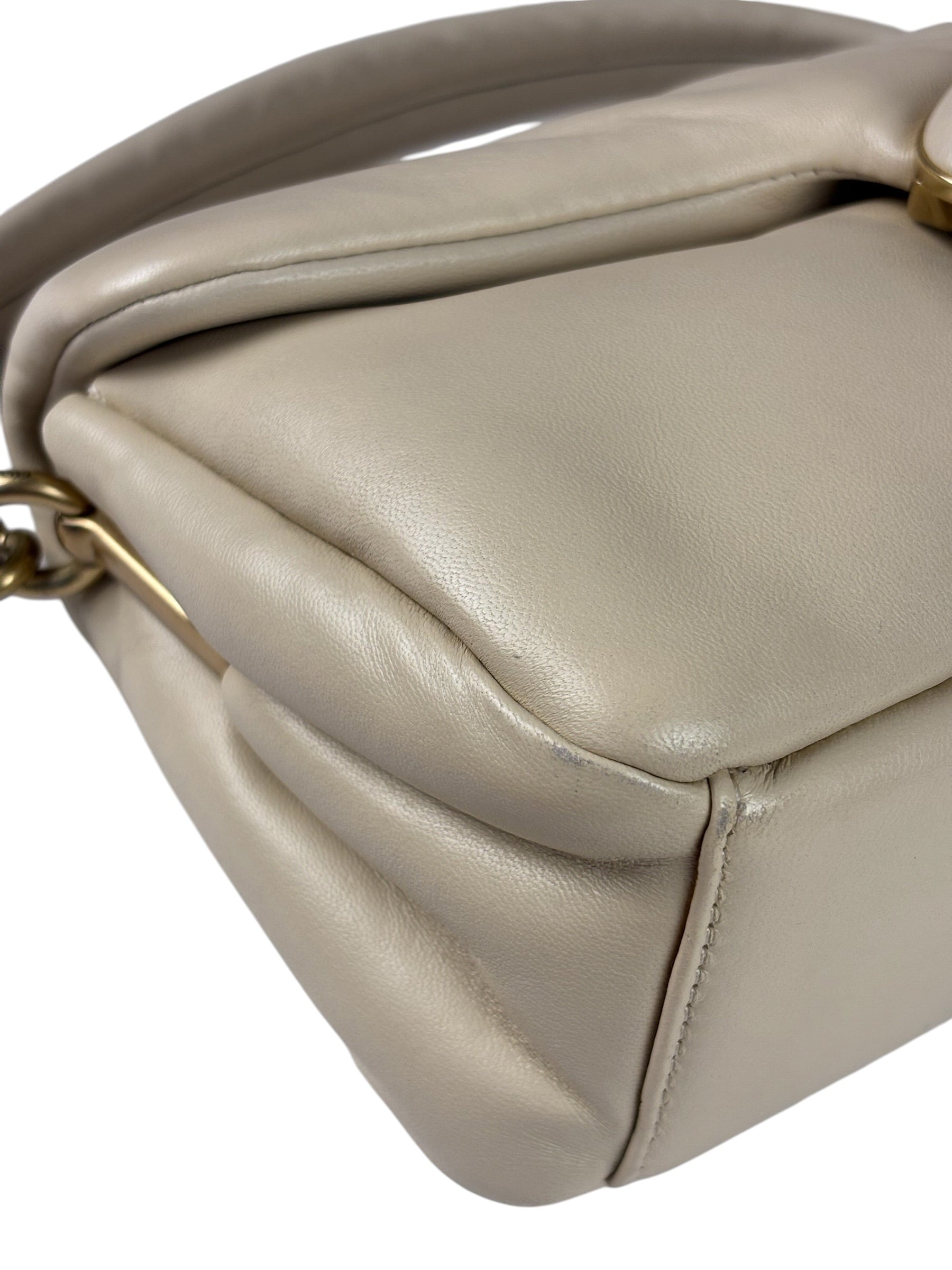 Coach Beige Leather Pillow Tabby 26 Shoulder Bag