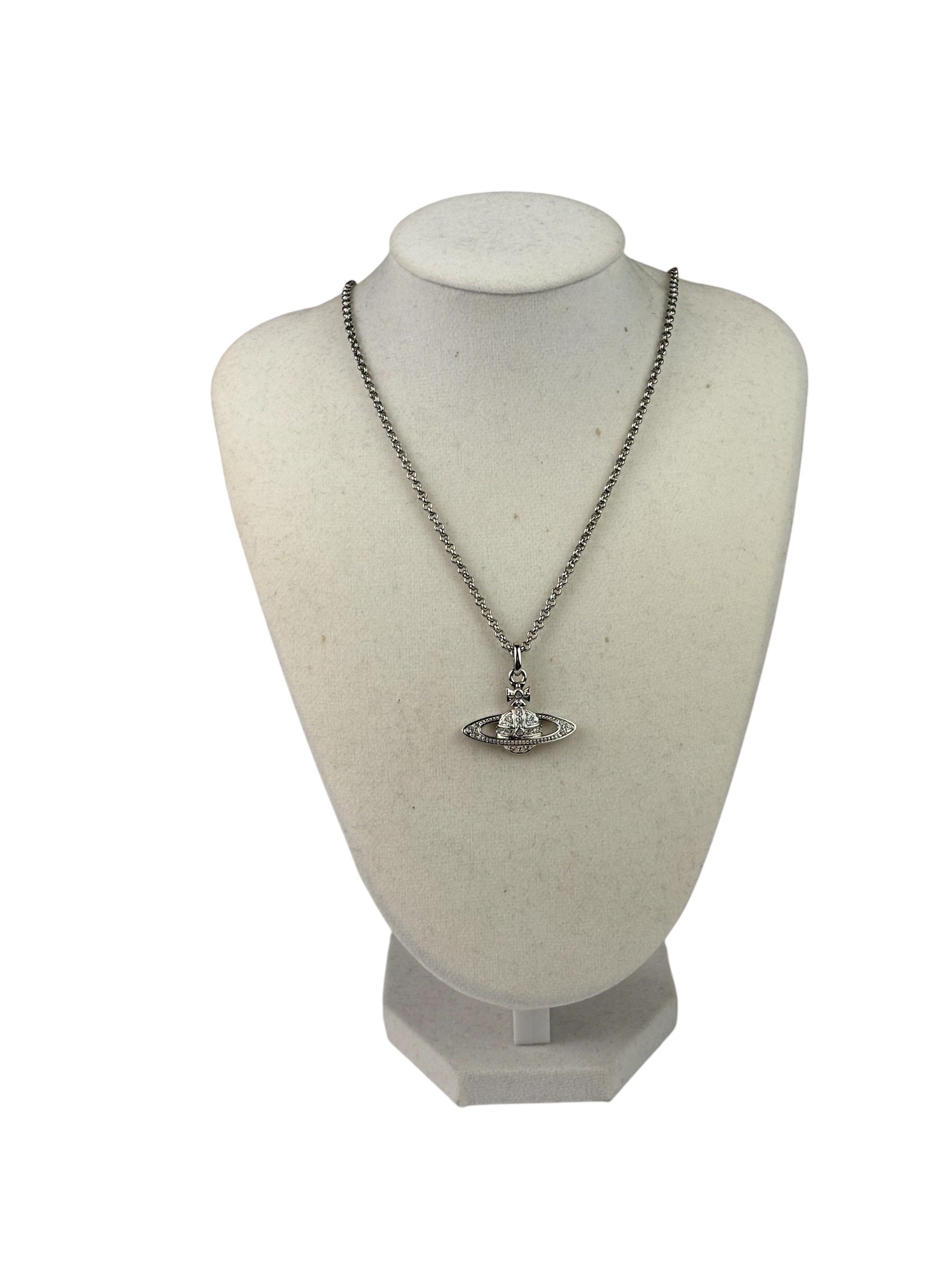 Vivienne Westwood Silver Toned Bas Relief Pendant Necklace