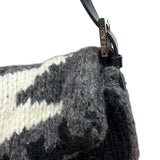 Fendi Vintage Grey/Black Knit Wool Baguette