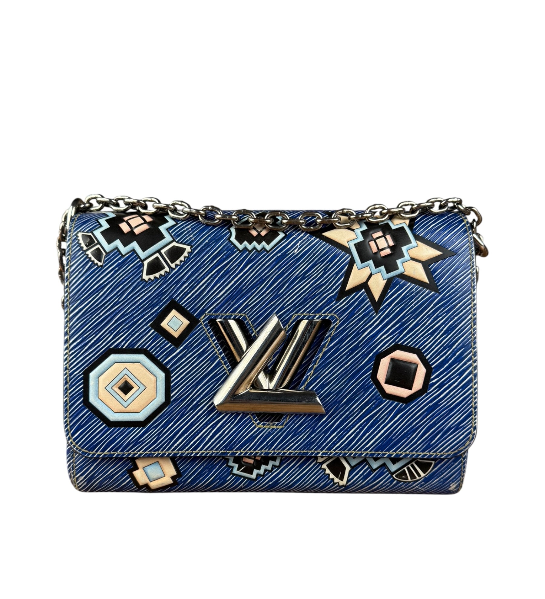 Louis Vuitton Blue Aztec Epi Leather Twist MM Bag