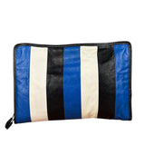 Balenciaga Tricolor Leather Bazaar Striped Pouch
