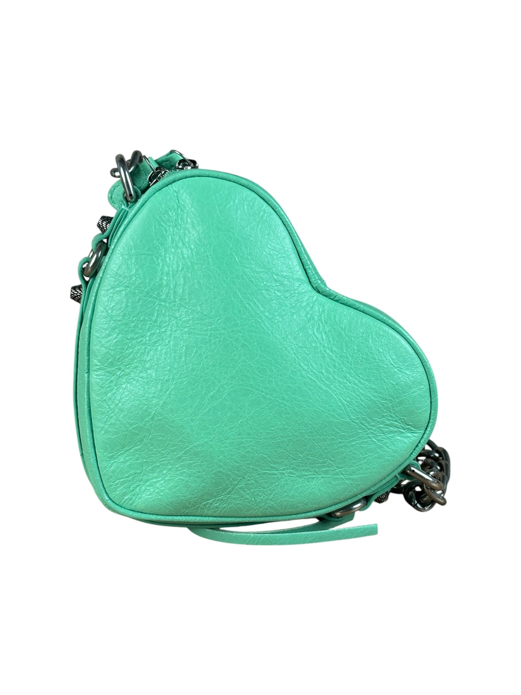 Balenciaga Green Le Cagole Heart Mini Bag