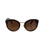 Prada Dark Tortoise Round Frame Sunglasses SPR 06T