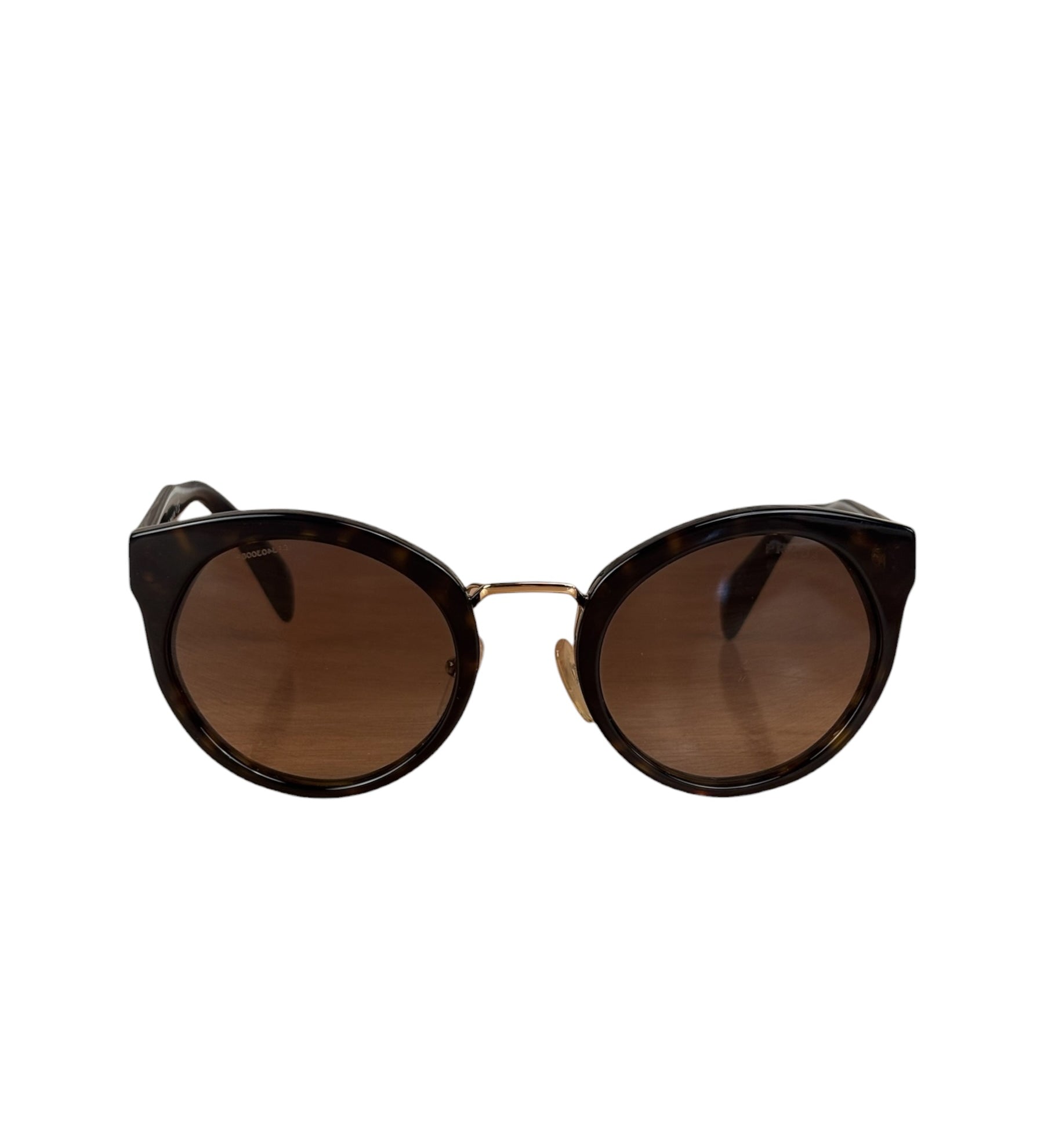 Prada Dark Tortoise Round Frame Sunglasses SPR 06T