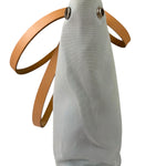 Hermes Light Blue Canvas Leather Trim Cabag Elan Tote