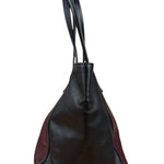 Prada Black/Burgundy Leather Shoulder Tote
