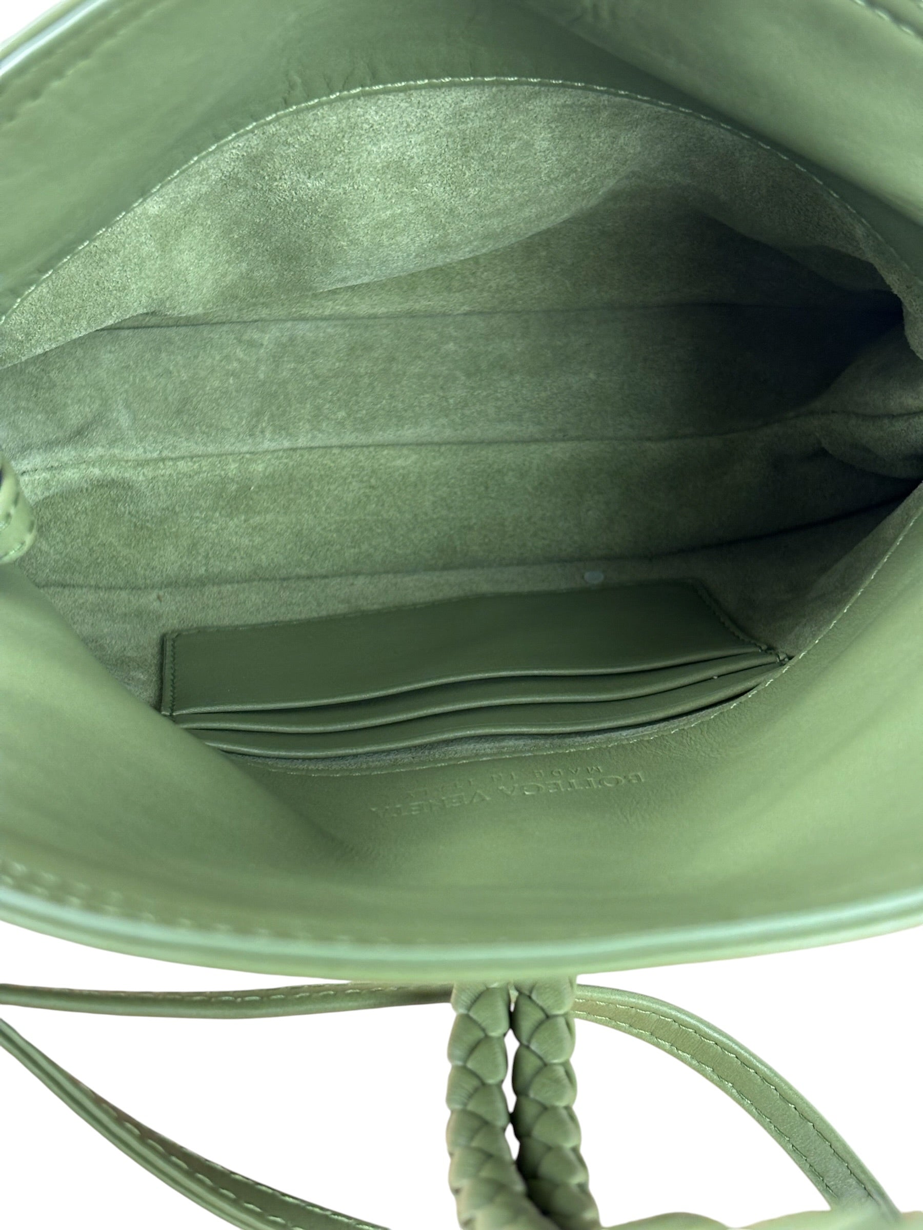 Bottega Veneta Baby Liberta Green Leather Shoulder Bag