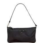 Prada Black Leather Trim Tessuto Nylon Pochette