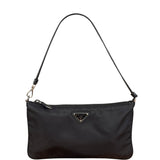 Prada Black Leather Trim Tessuto Nylon Pochette
