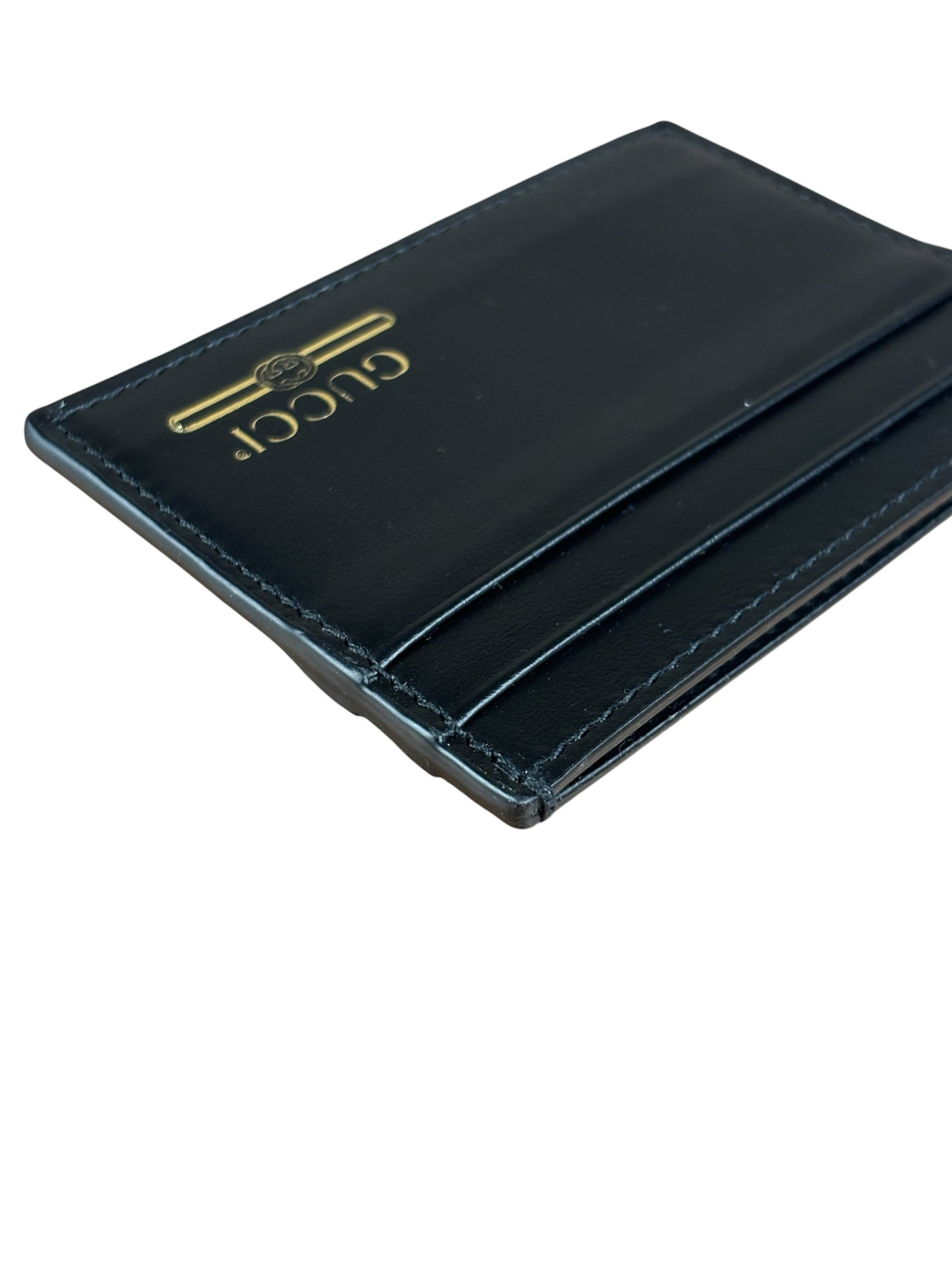 Gucci Vintage Black Leather Card Holder