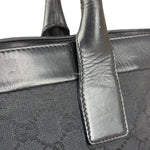 Gucci Black Leather Trim GG Canvas Tote Bag