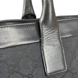 Gucci Black Leather Trim GG Canvas Tote Bag
