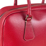 Prada Red Leather Bowling Shoulder Bag