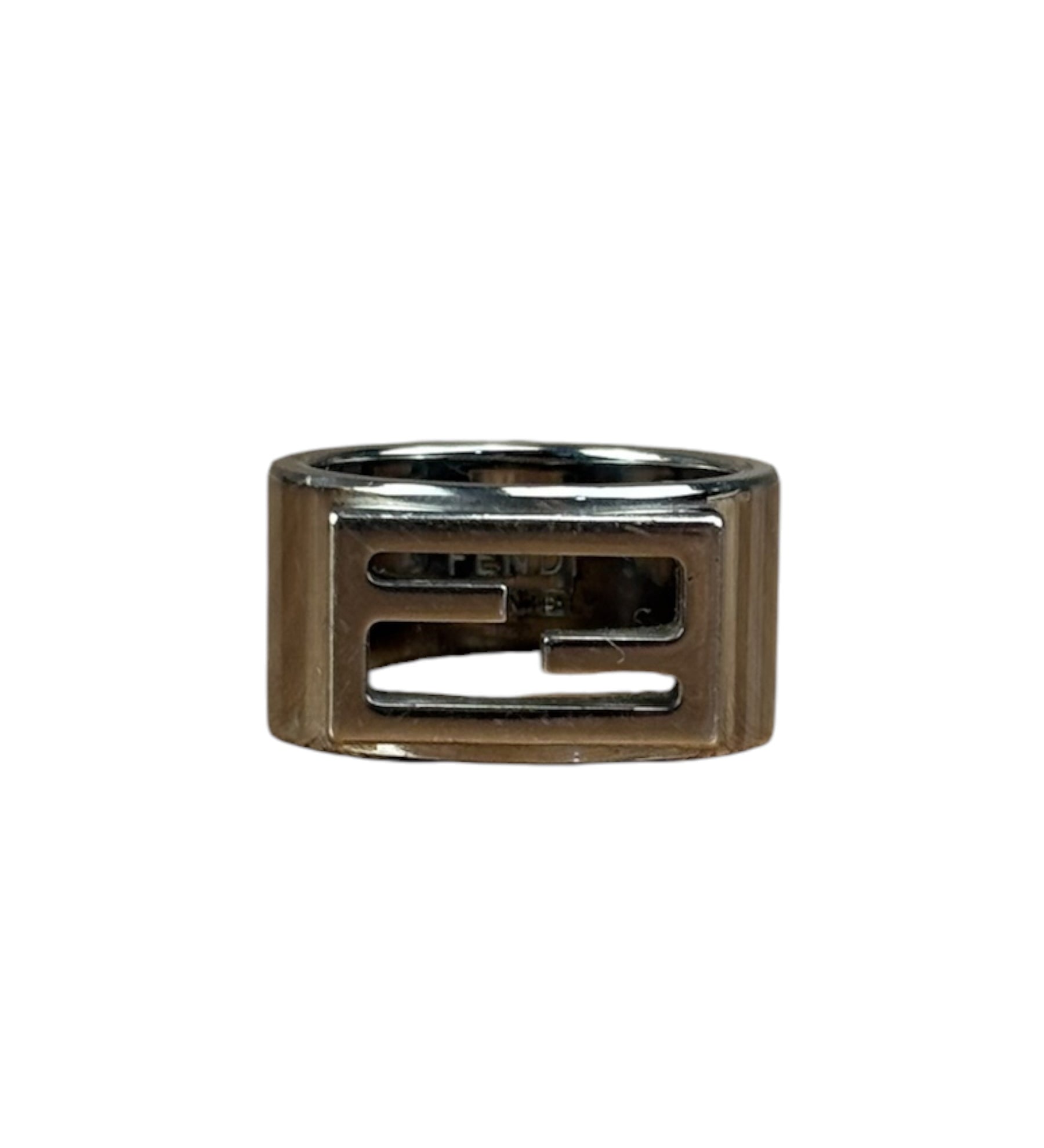 Fendi Vintage Silver Baguette Band Ring