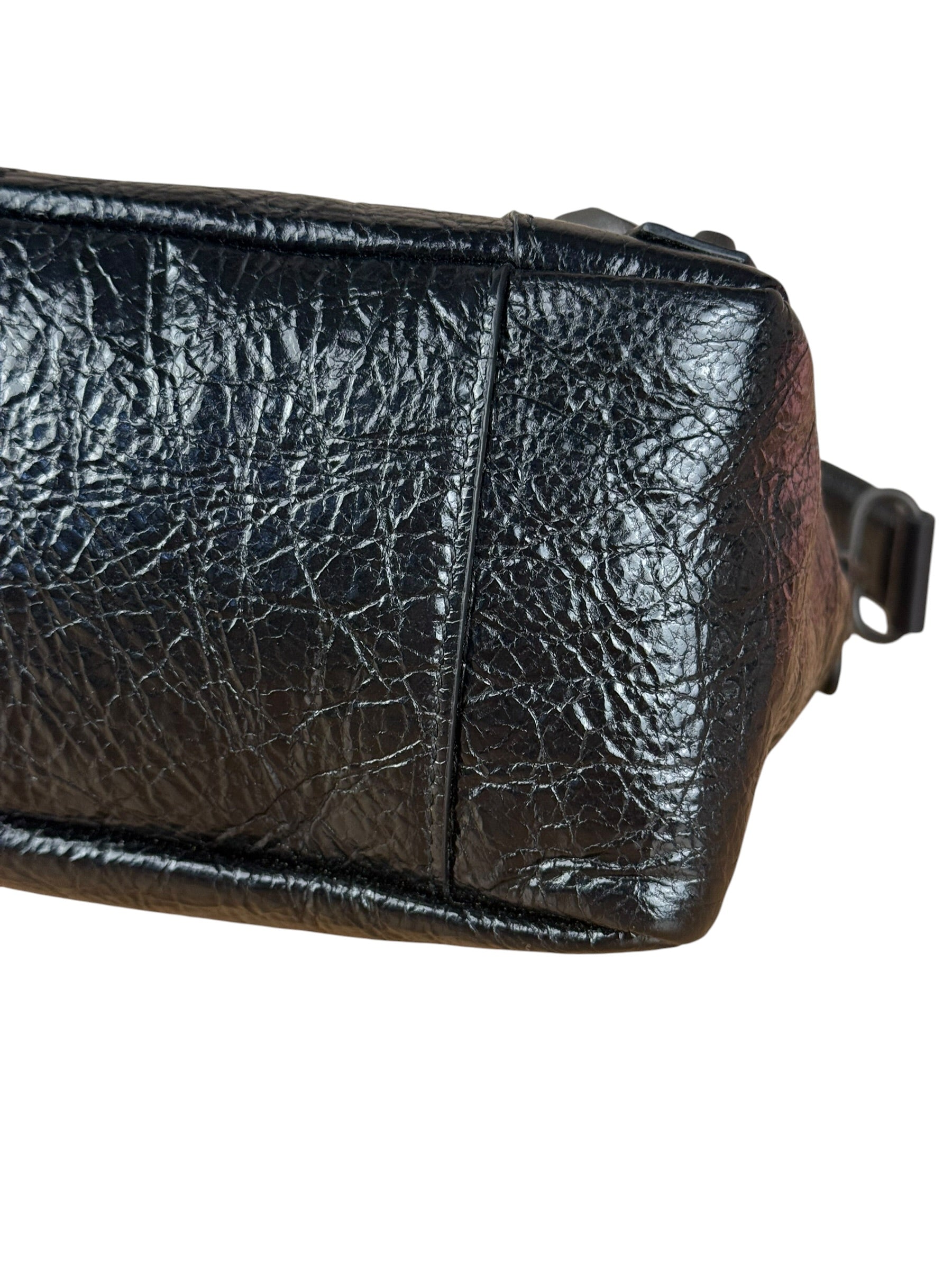 Balenciaga Le City Moto Black Leather Shoulder Pochette