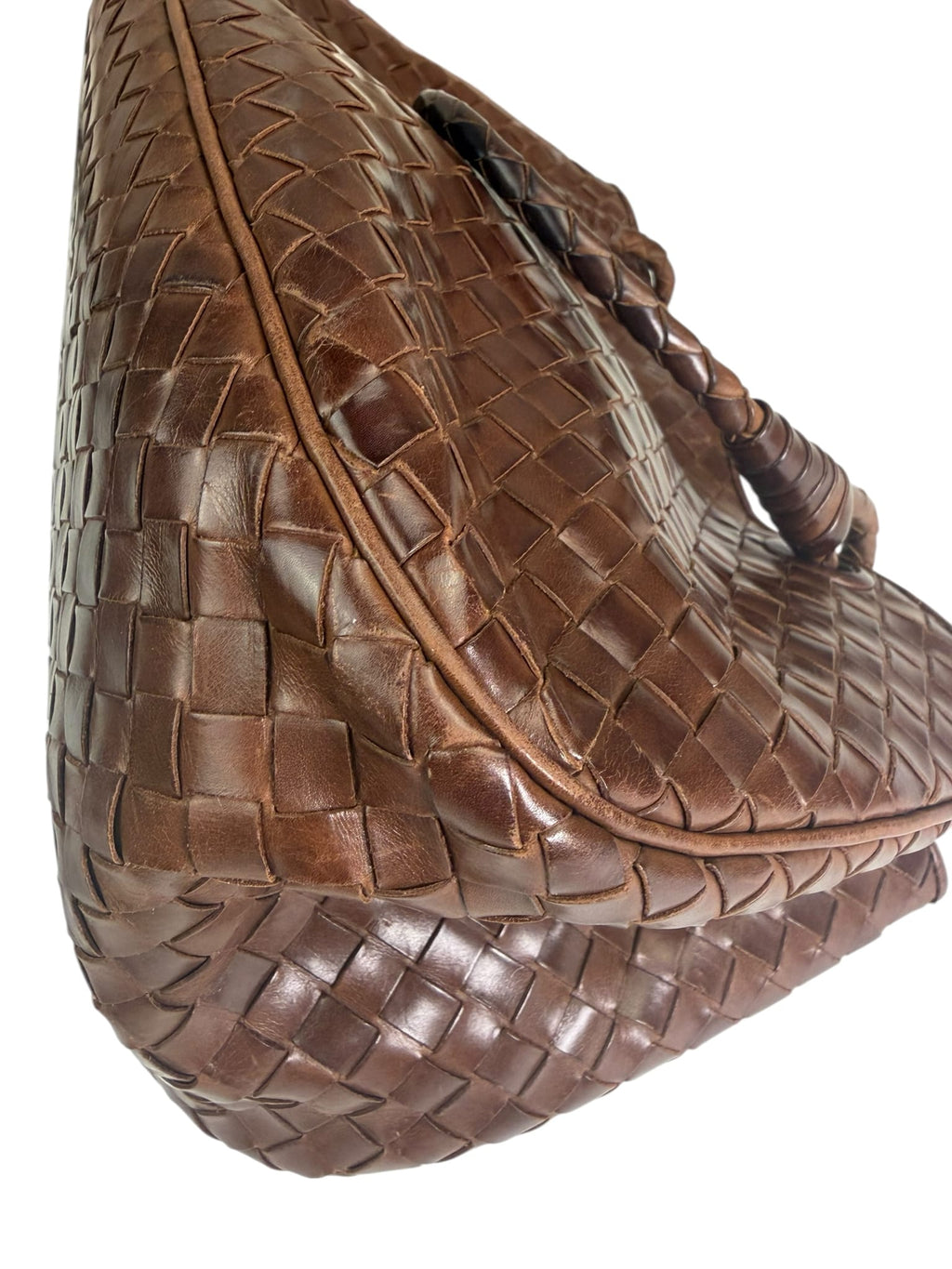 Bottega Veneta Brown Leather Intrecciato Top Handle Small Tote