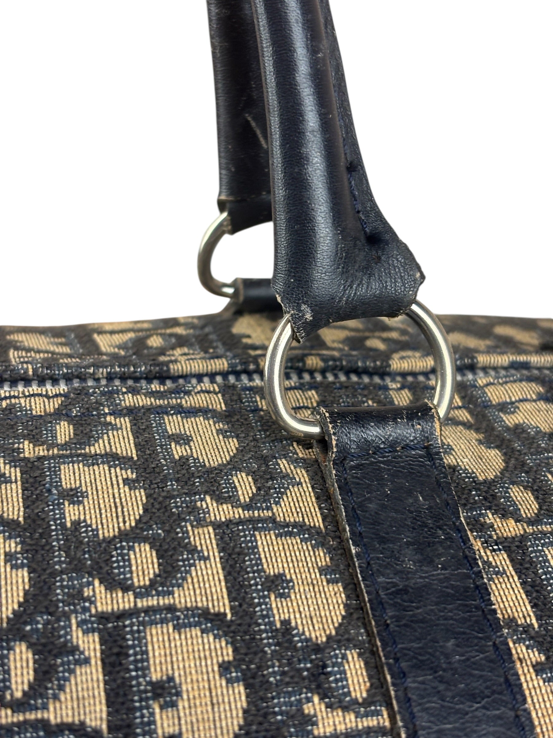 Christian Dior Vintage Navy Blue Trotter Boston Bag