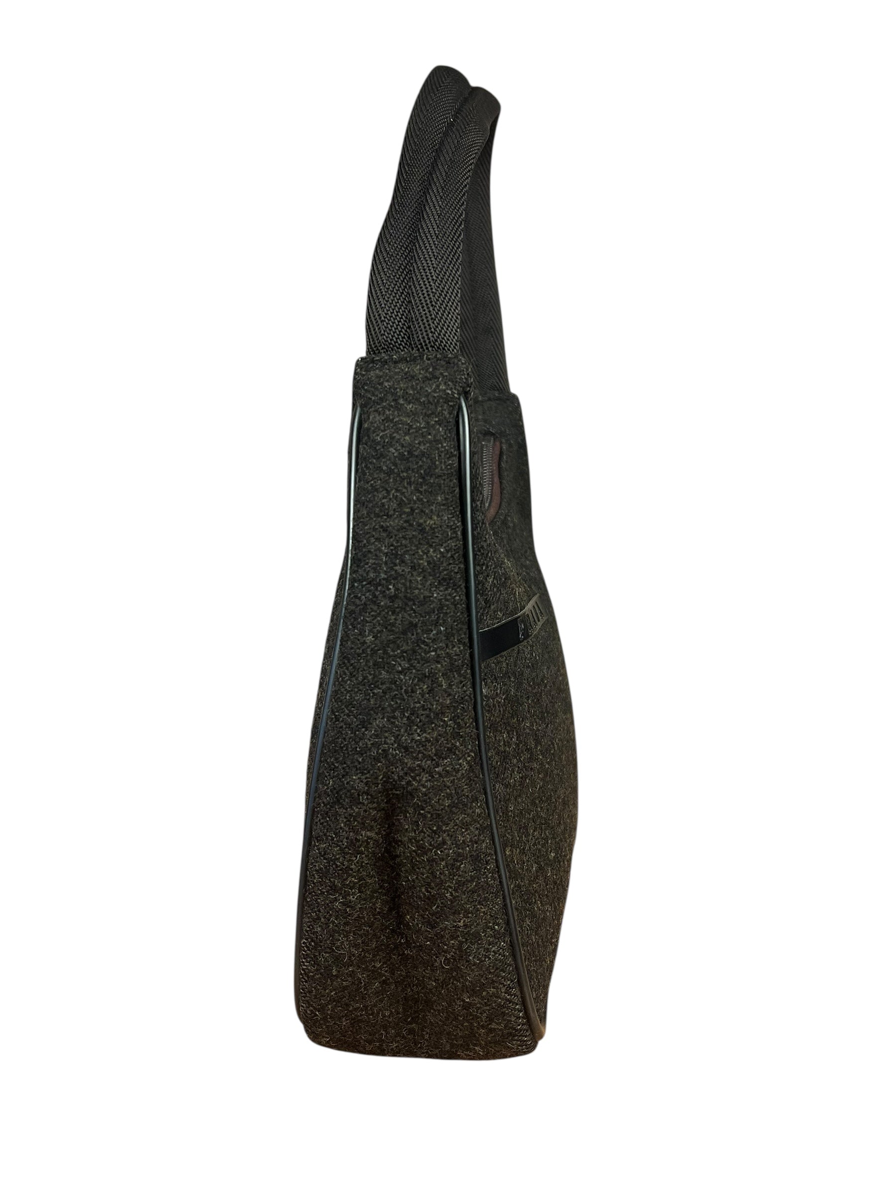 Prada Vintage Dark Grey Wool Pochette