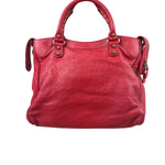 Balenciaga Red Calfskin Rouge Le City Bag