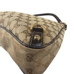 Gucci Brown Leather Trim Abbey D Ring Shoulder Bag